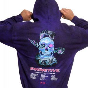 Primitive Skateboarding World Tour Hoodie Purple Tie Dye XX-Large